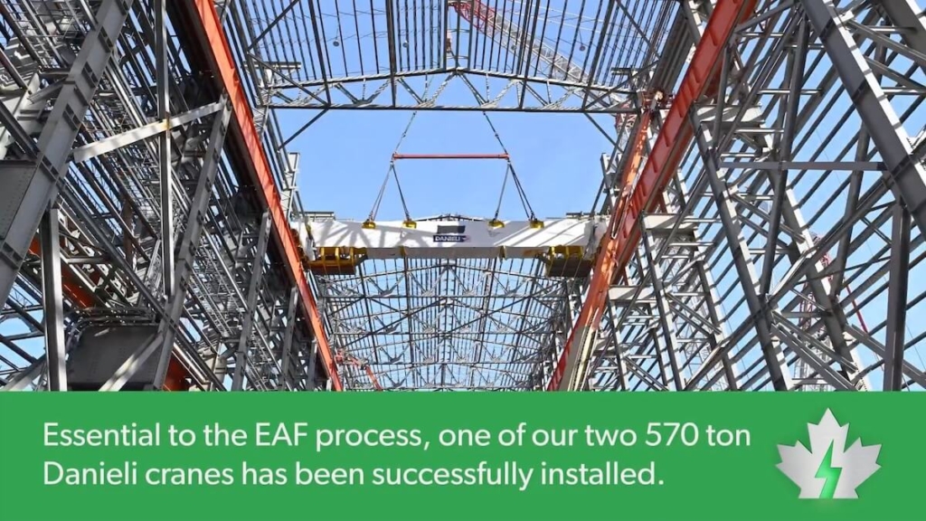 Essential to the EAF process, one of our two 570 ton Danieli cranes has been successfully installed